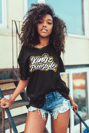 Official Kingz of Freestyle Brought to you by "TONY TKA”white and gold logo Tee.